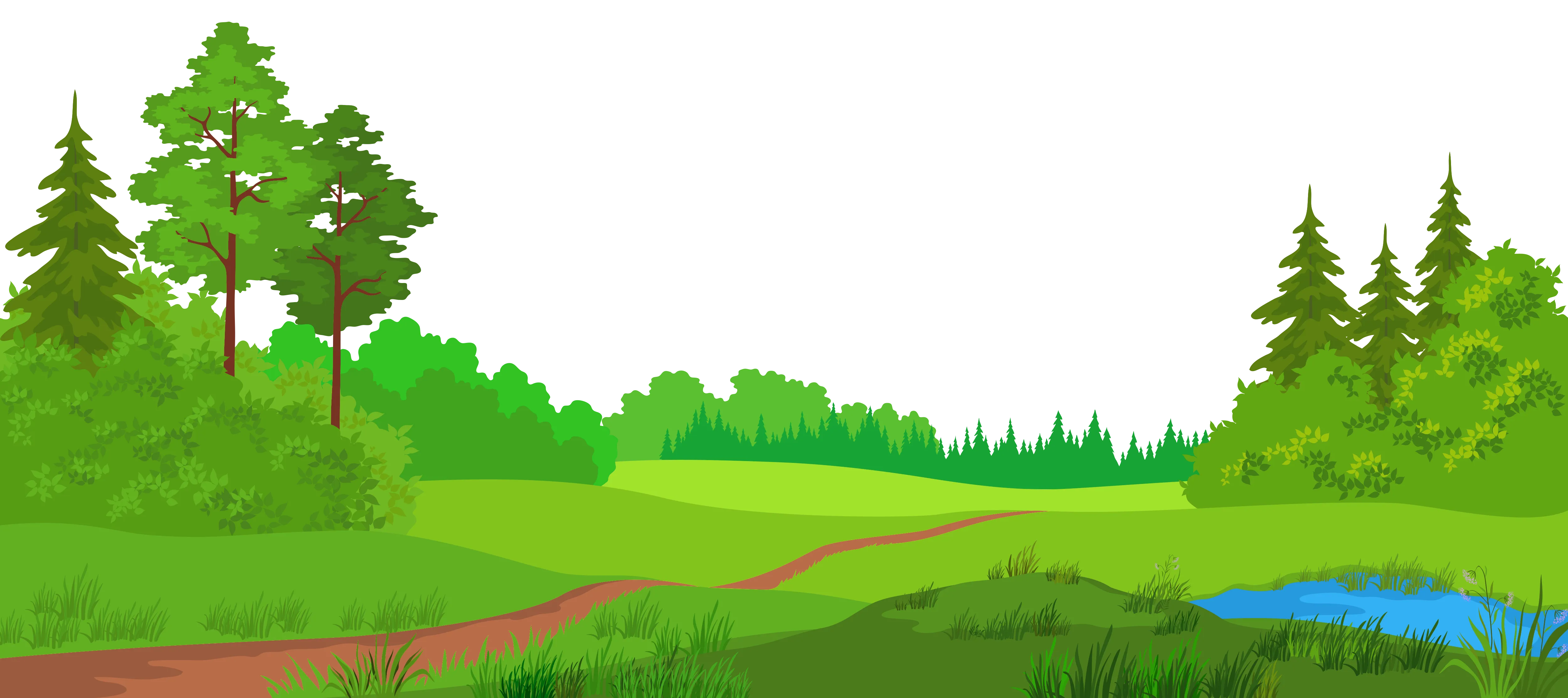 Meadow, Meadow with Trees, desired pathway near trees and body of water artwork, leaf, landscape, computer Wallpaper png